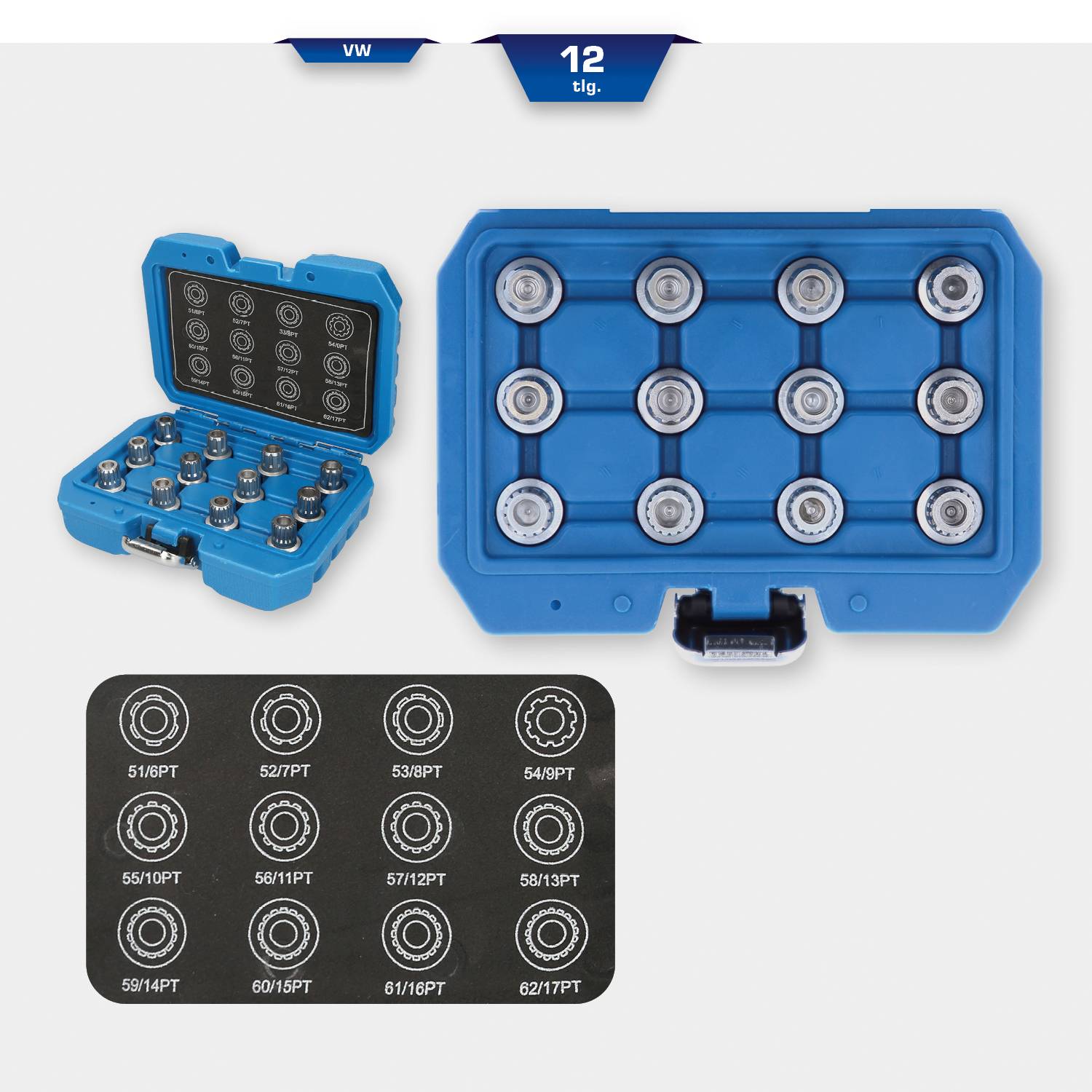 Felgenschloss-Sortiment für VW, 12-tlg Brilliant Tools BT691190