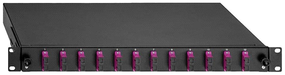 Rutenbeck 24 x LC-D OM3 aqua LWL-Spleißbox 24 Port 1 HE