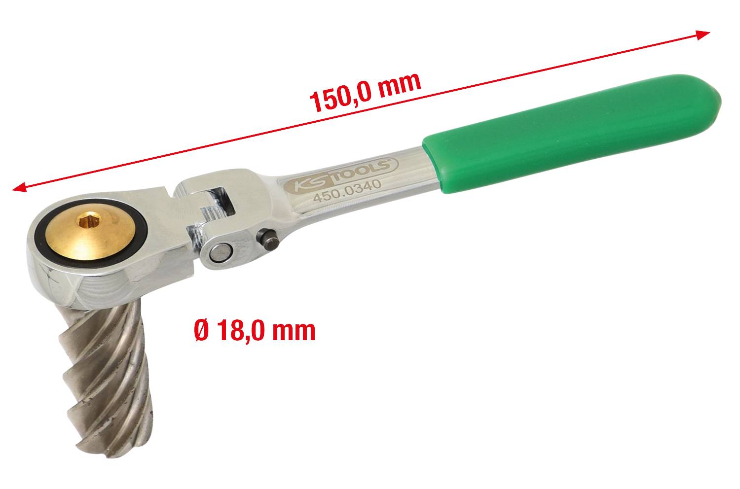Ventilfräser mit grünem Griff, Länge 150 mm, Durchmesser 18 mm