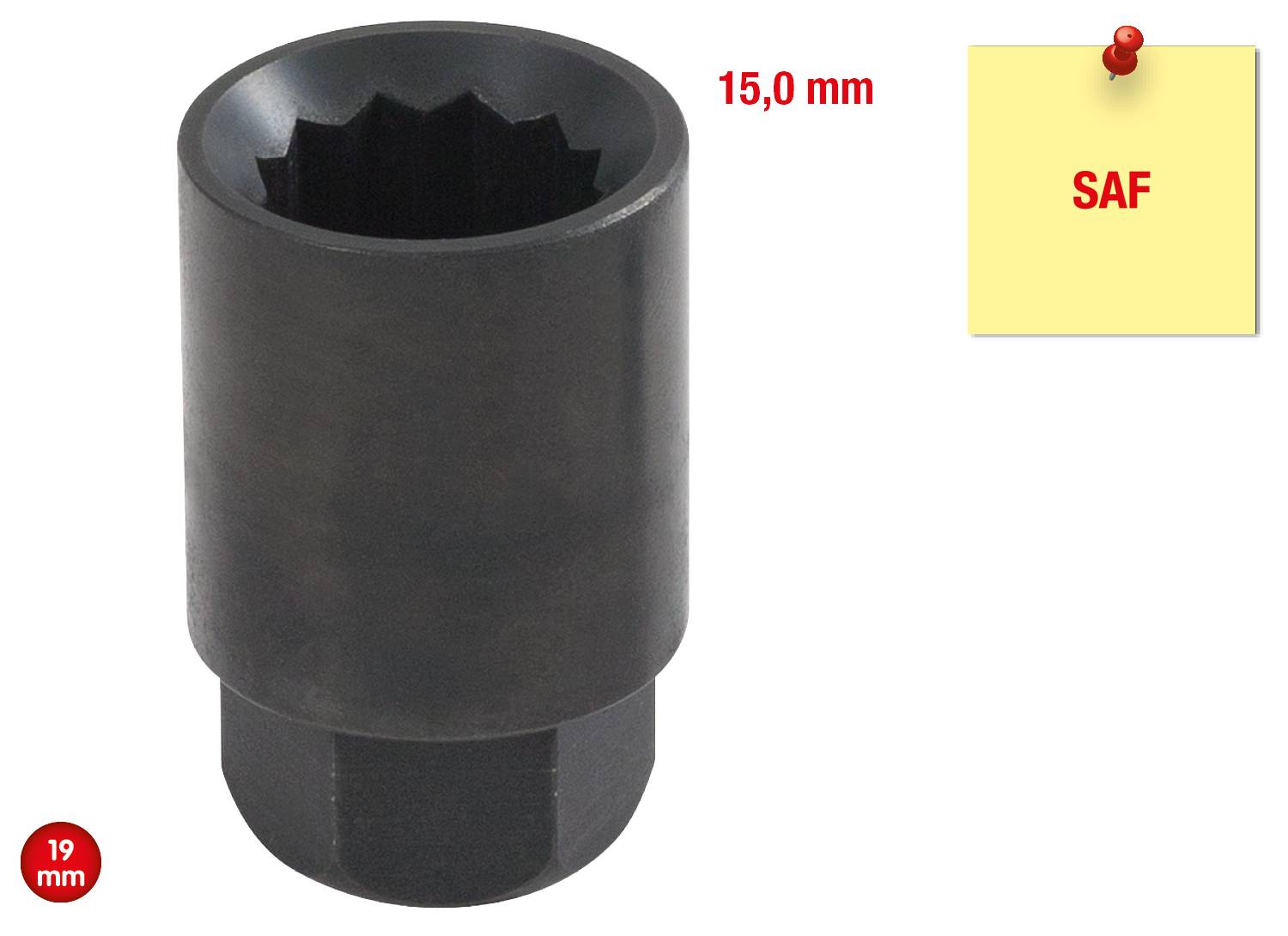 KS Tools 450.0367 12-kant Bremsscheiben-Stecknuss für SAF, 15mm