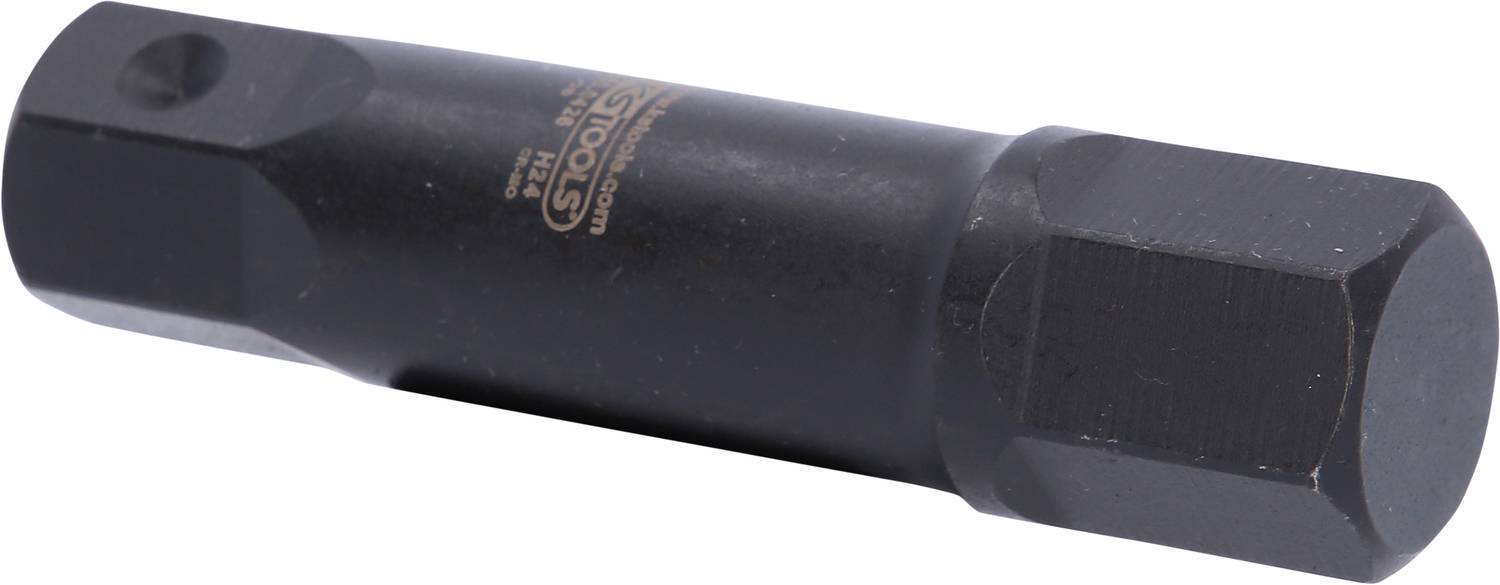 Spezialwerkzeug aus Metall, zylindrische Form mit hexagonalem Ende, geeignet für präzise technische Anwendungen.