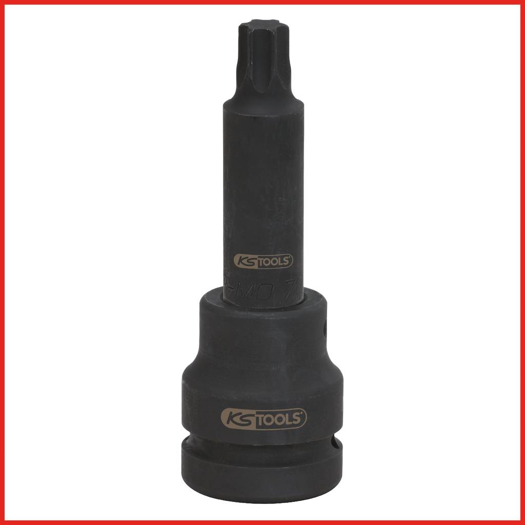 'KS Tools' Torx-Bitsatz mit langem Schaft, robust, schwarz, für Werkstatt und Industrieanwendungen geeignet.