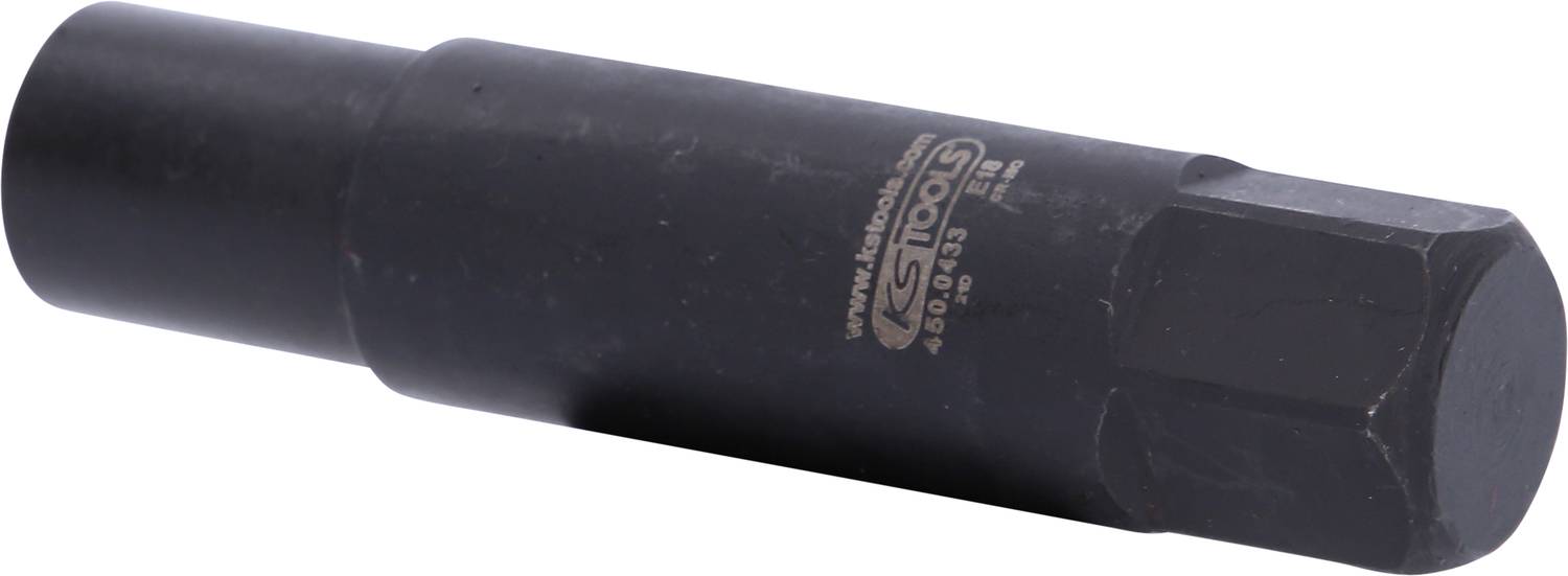 Ein schwarzer Werkzeugadapter mit sechseckigem Griff: Werkzeug zur Verbindung von verschiedenen Schraubtypen.