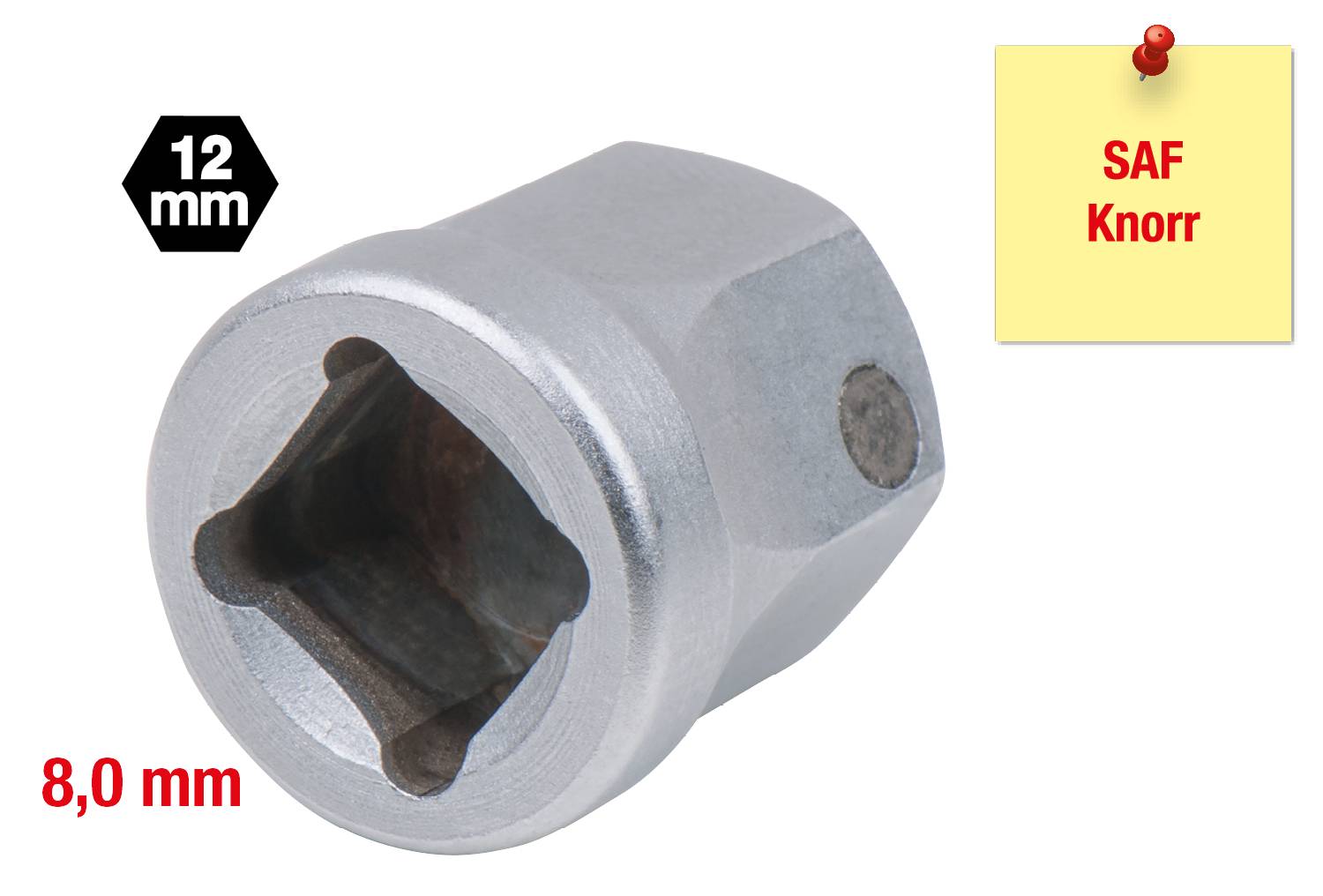 KS Tools 460.2618 Spezialeinsatz 4-kant mit Magnet, 8,0 mm, für SAF und Knorr Sättel