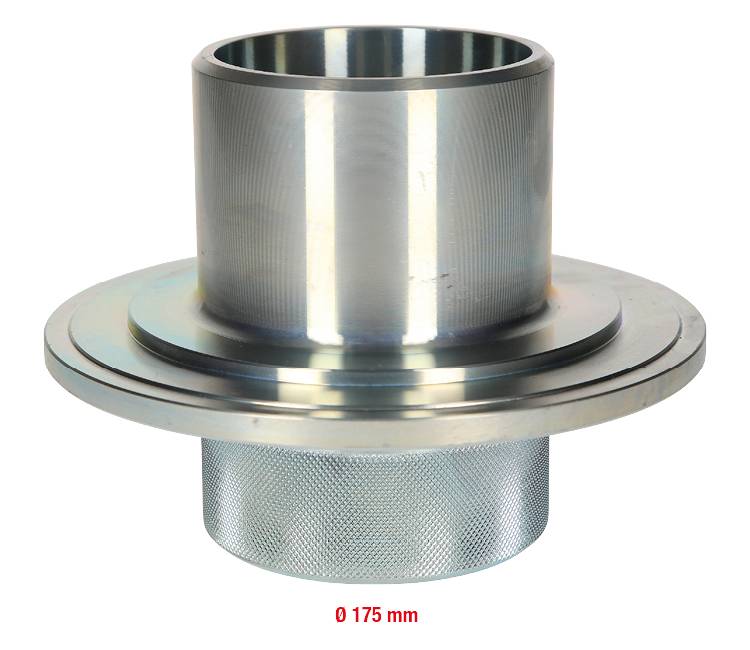 Metallflansch mit texturierter Oberfläche, Durchmesser 175 mm, für industrielle Anwendungen.