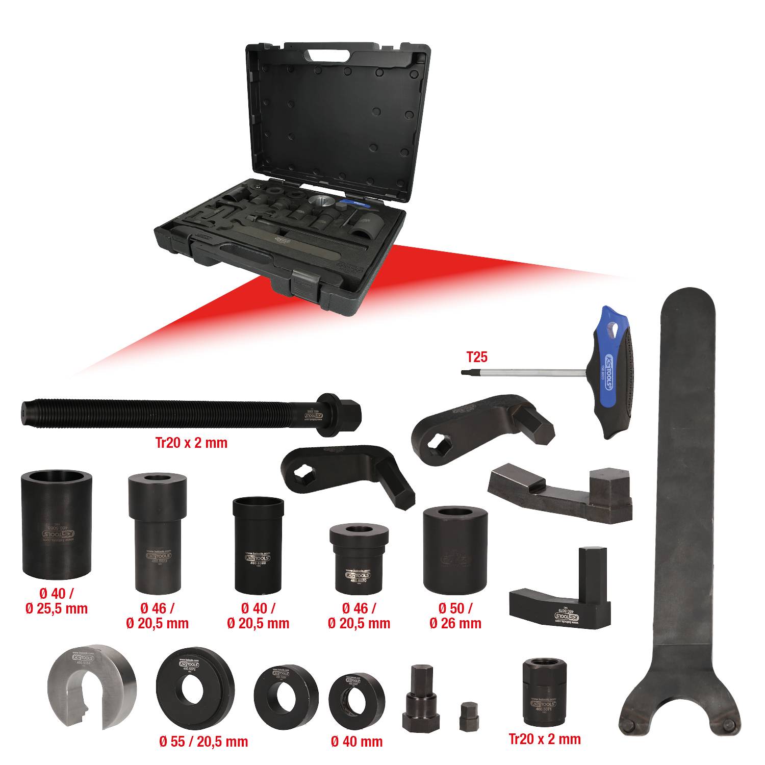 KS Tools 460.5065 Bremsen-Werkzeug-Satz für BPW, 19-tlg