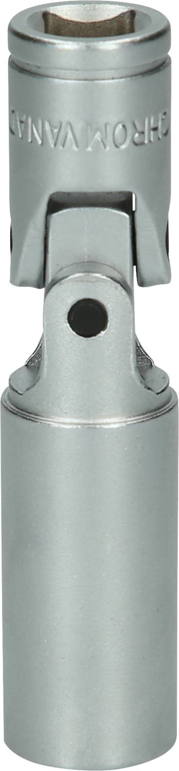 Eine silberne Schraubnuss mit Gelenk, geeignet für mechanische Anwendungen und schwer zugängliche Stellen.