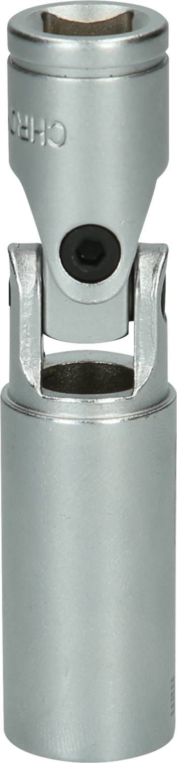 Metallisches Universal-Gelenk für Stecknüsse, ermöglicht Winkeleinstellung beim Schrauben. Ideal für schwer zugängliche Stellen.