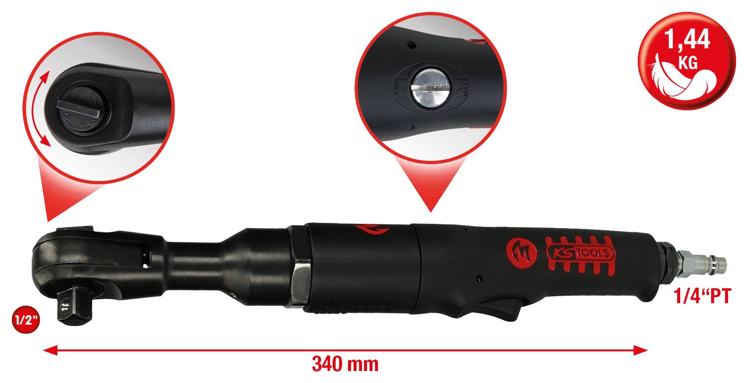 KS Tools 515.1185 Druckluft-Umschaltknarre 6.3 bar