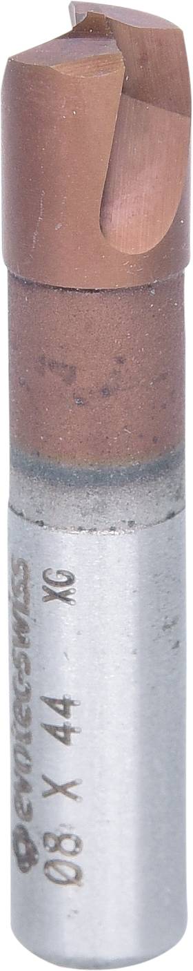 Bohrer aus Metall mit verschlissenem, rostbraunem Schneidkopf.