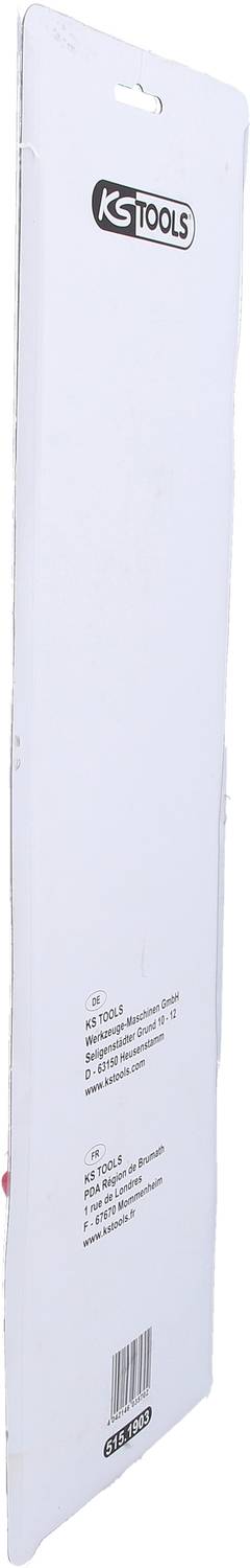 Verpackung eines Produkts der Marke KS Tools, Rückseite mit Informationen und Barcode zu sehen.