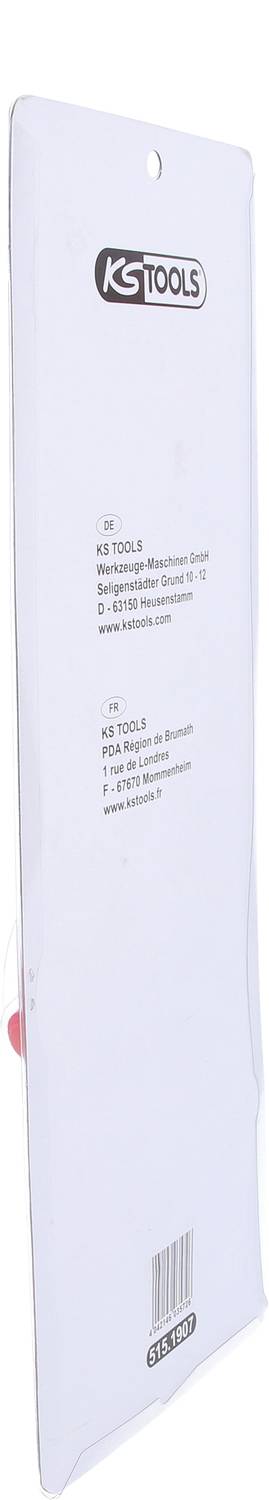 Ein weißes Papierblatt mit dem Logo 'KS TOOLS' in der oberen Mitte und etwas gedrucktem Text darunter.