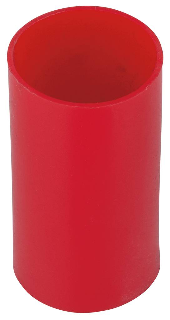 Rotes, zylindrisches Rohr, das senkrecht steht.