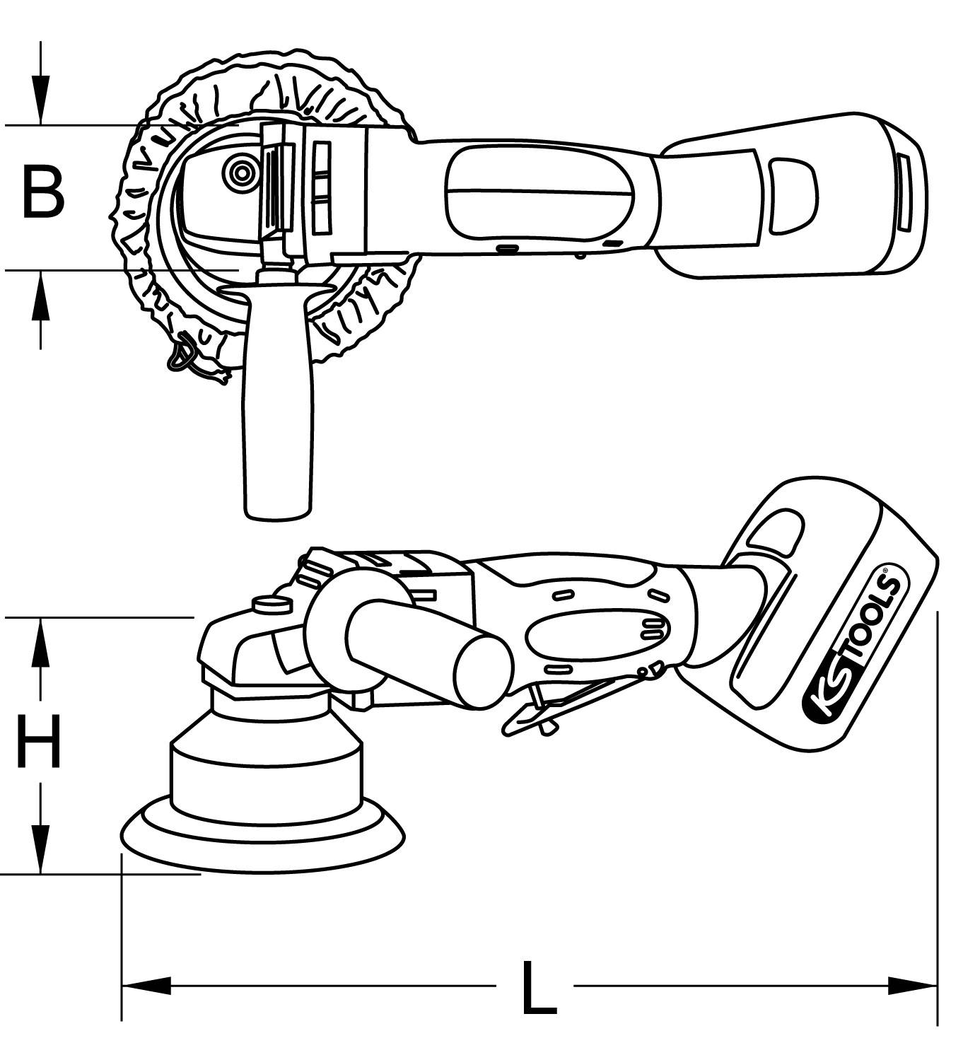 KS Tools 515.3555 Akku Poliermaschine 18.0V 1600 - 2300 U/min 175mm