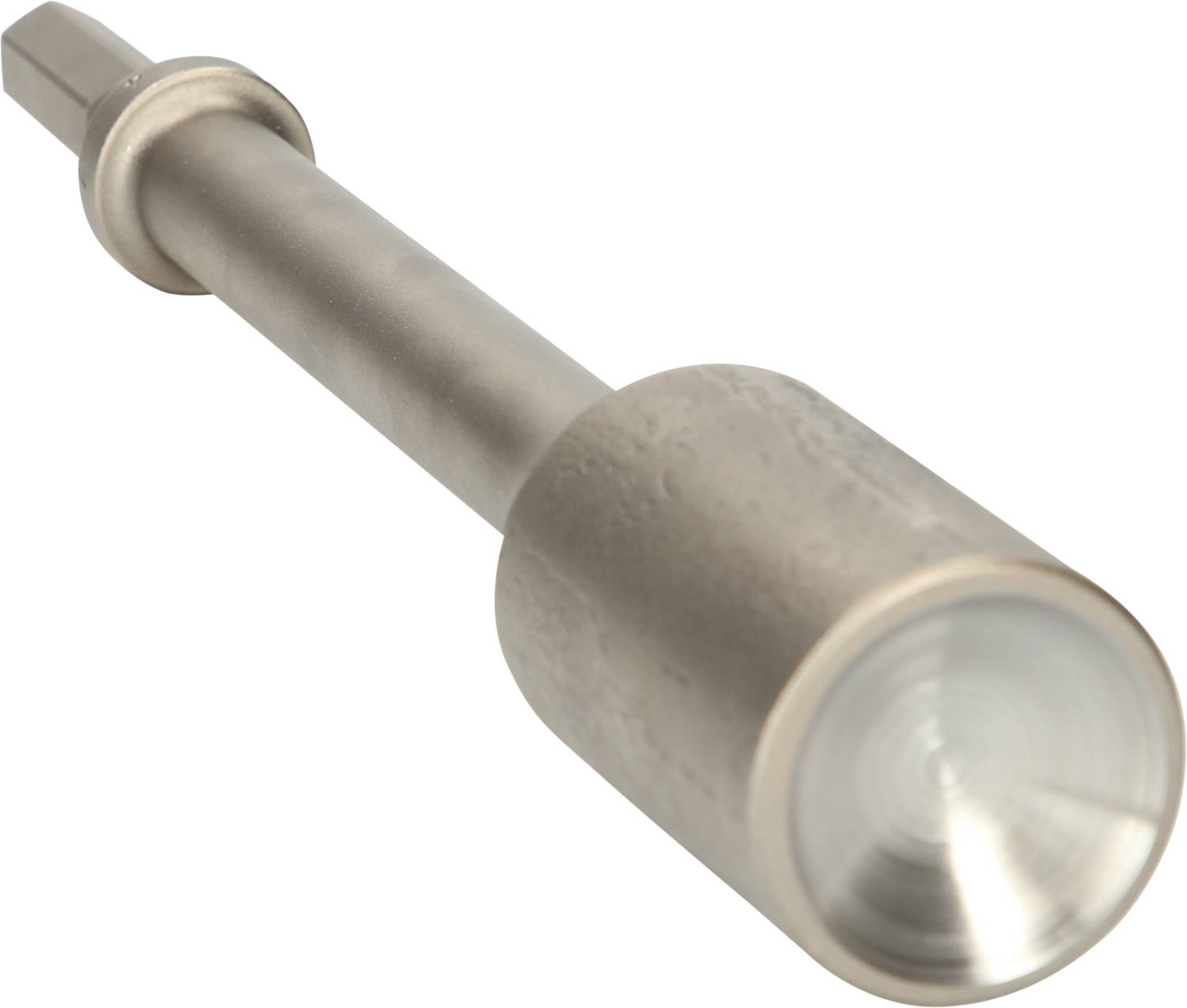 Metallischer Dübel mit rundem Kopf und langem Schaft, zum Befestigen in Konstruktionen verwendet.