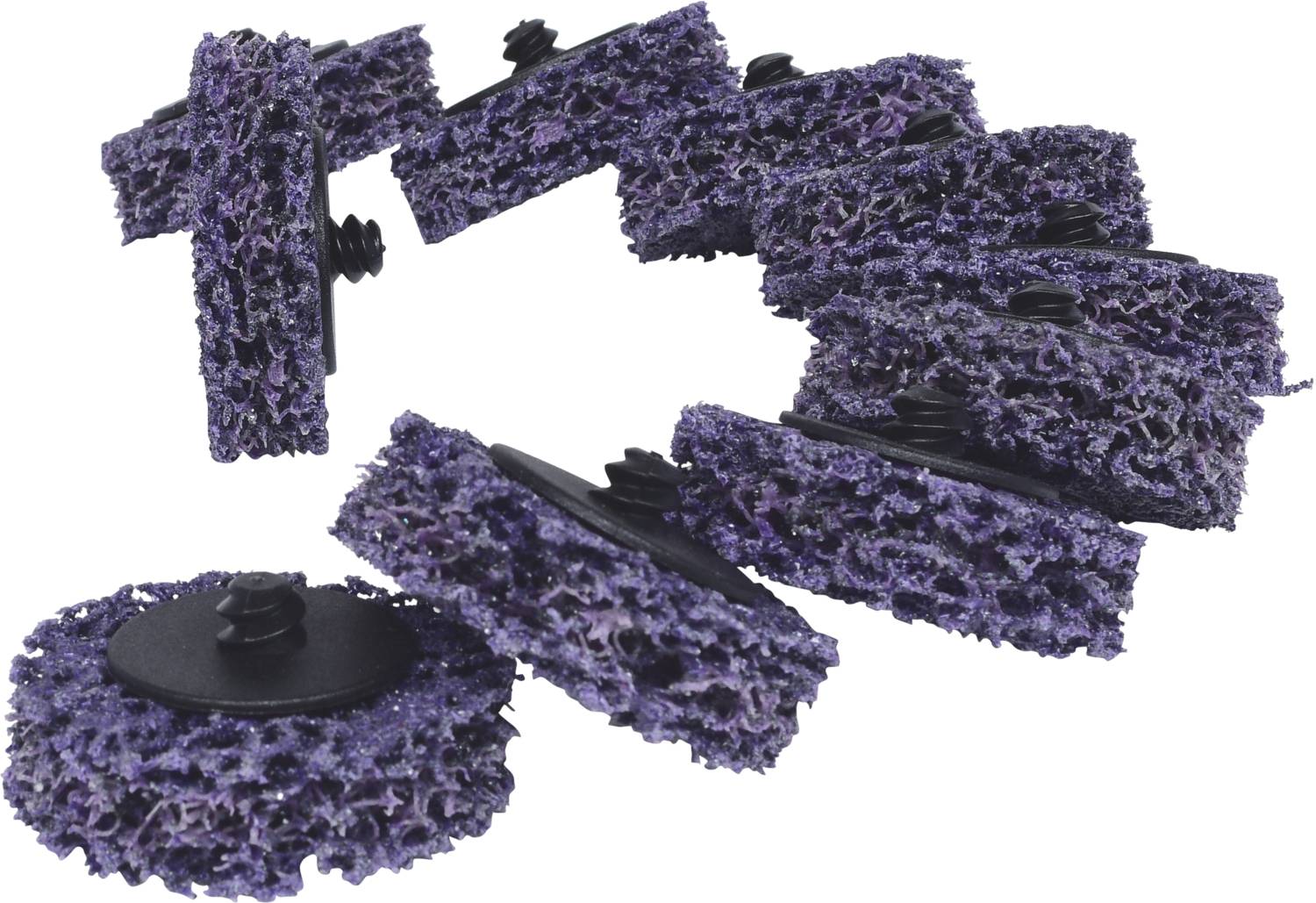 KS Tools 515.5086 Ersatz-Schleifpads, Ø50mm, Strip Rad lila, 10er Pack