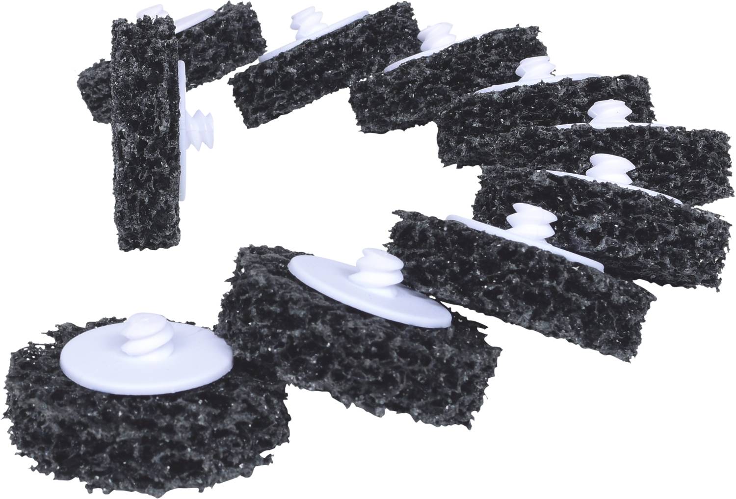 KS Tools 515.5087 Ersatz-Schleifpads, Ø50mm, Strip Rad schwarz, 10er Pack