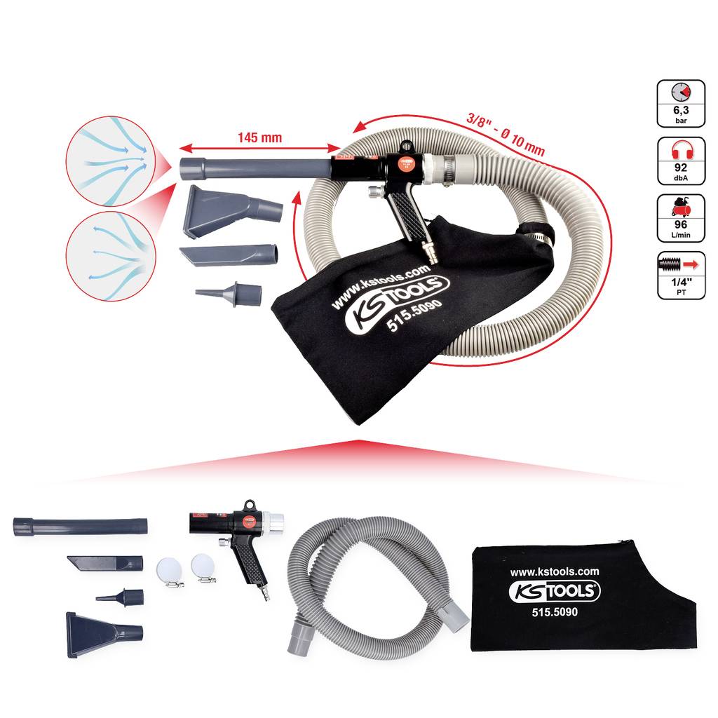 KS Tools 515.5090 Druckluft-Saug-Blaspistole 6.3 bar