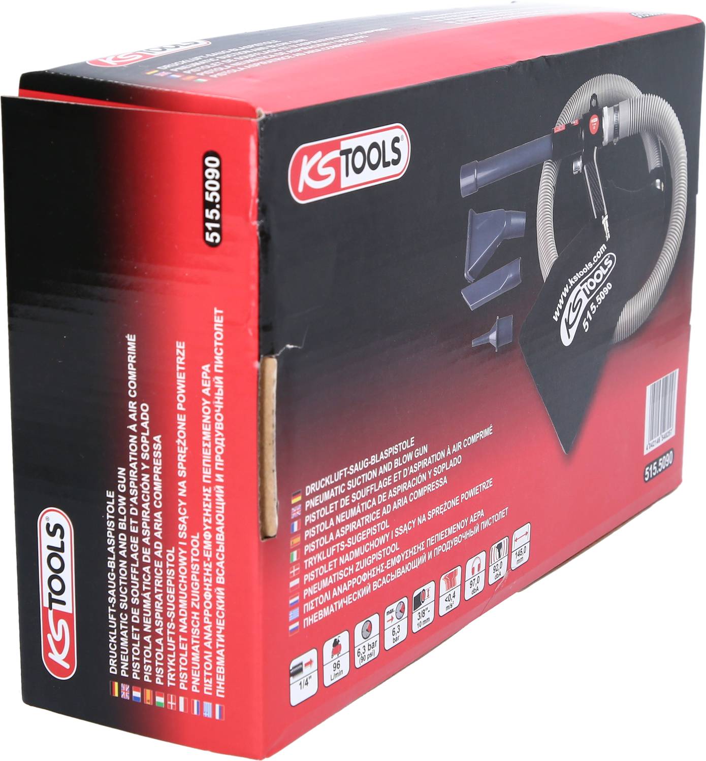 KS Tools 515.5090 Druckluft-Saug-Blaspistole 6.3 bar