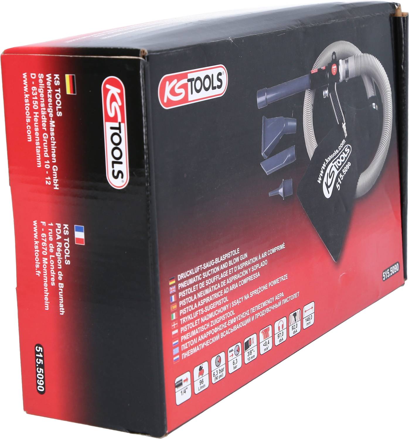 KS Tools 515.5090 Druckluft-Saug-Blaspistole 6.3 bar