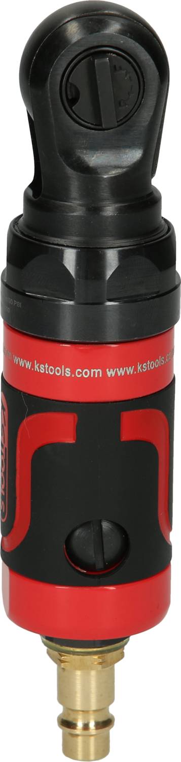 Ratsche, kompakt und ergonomisch, mit rotem und schwarzem Design, zeigt das KS Tools-Logo. Geeignet für Schraubarbeiten.