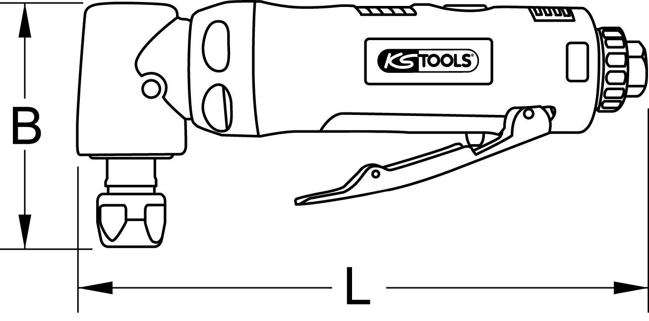 KS Tools 515.5535 SlimPOWER Mini-Druckluft-Winkelstabschleifer, 19.000 U/min