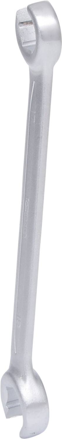 Metallschraubenschlüssel mit ringförmigem und offenem Ende. Verwendet zum Festziehen und Lösen von Muttern und Schrauben.