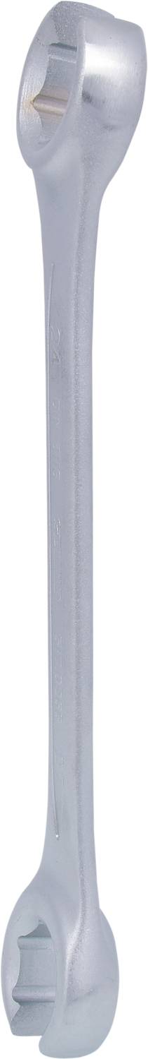 Schlüssel mit zwei offenen Maulenden, zylindrisch, aus Metall gefertigt. Werkzeugtyp wird zur Befestigung von Muttern oder Schrauben verwendet.