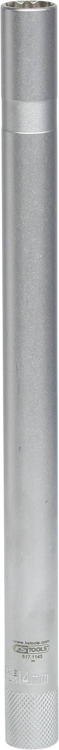 KS Tools 517.1143 3/8" Zündkerzen-Stecknuss, lang, 14mm
