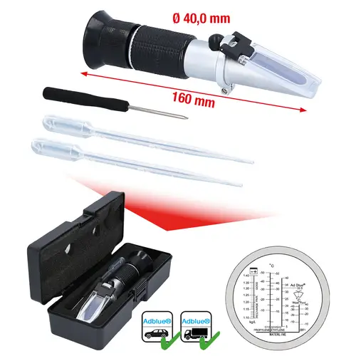 KS Tools 550.1285 Refraktometer - optisches Prüfgerät für Batterieflüssigkeit, Frostschutzmittel und AdBlue®-Zusätze KS Tools 550.1285 Refraktometer - optisches Prüfgerät für Batterieflüssigkeit, Frostschutzmittel und AdBlue®-Zusätze