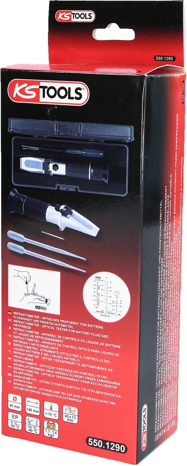 KS Tools 550.1290 Refraktometer Kühlflüssigkeit / Batteriesäure