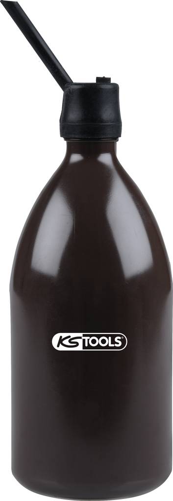Eine schwarze KS Tools Ölspritzkanne mit einem langen Ausguss. Ideal für präzises Auftragen von Schmiermittel in schwer zugänglichen Bereichen.