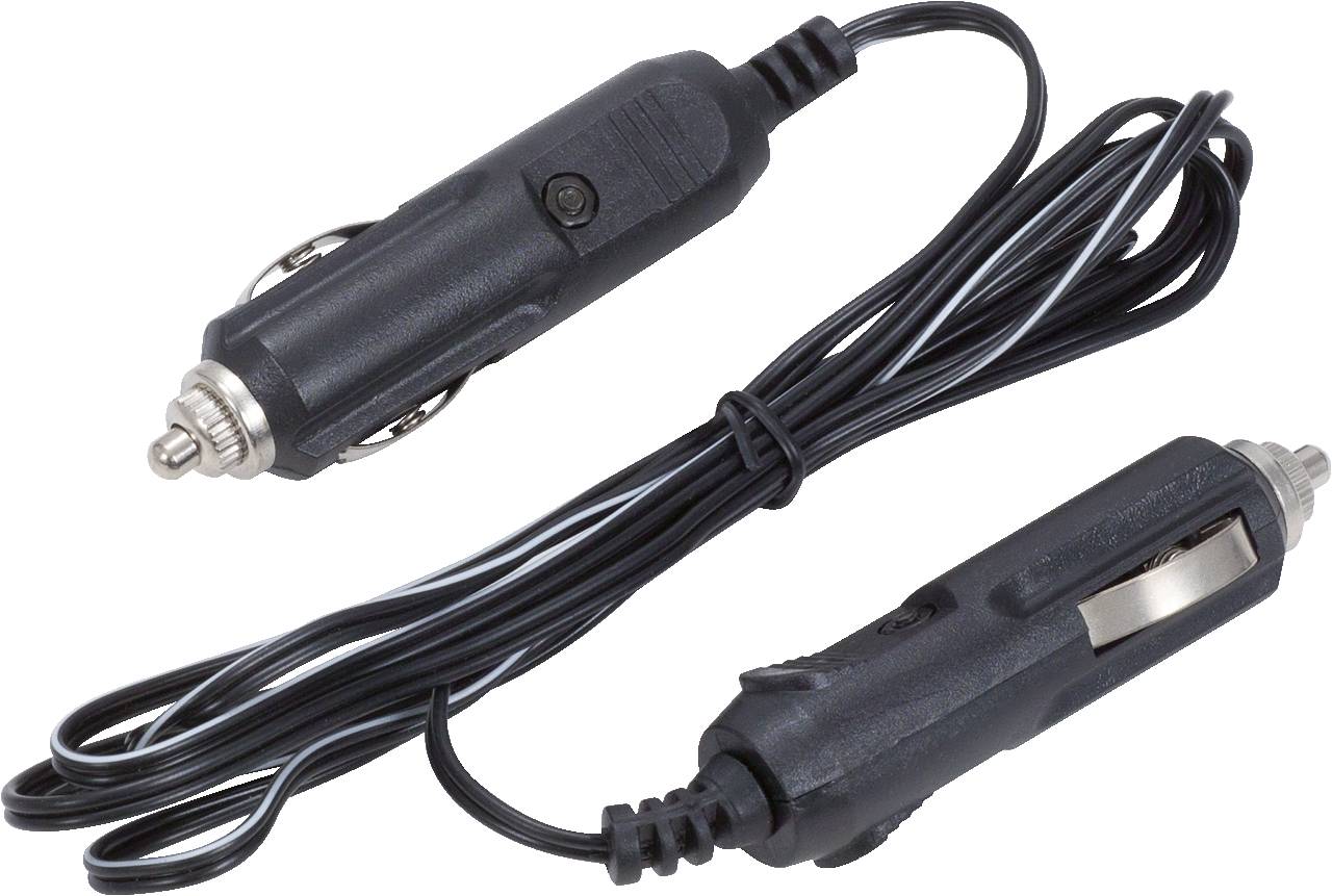 Zwei Zigarettenanzünderadapter mit Kabel, zum Laden elektronischer Geräte im Auto.