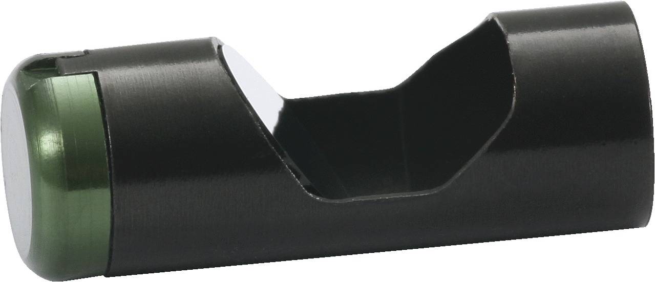 Ein schwarzes Zündkerzen-Werkzeug aus Metall mit einem grünen Ende, verwendet zum sicheren Lösen und Festziehen von Zündkerzen.