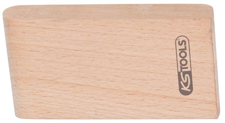 Holzkeil mit abgerundeten Ecken, Aufschrift 'KS TOOLS' rechts.