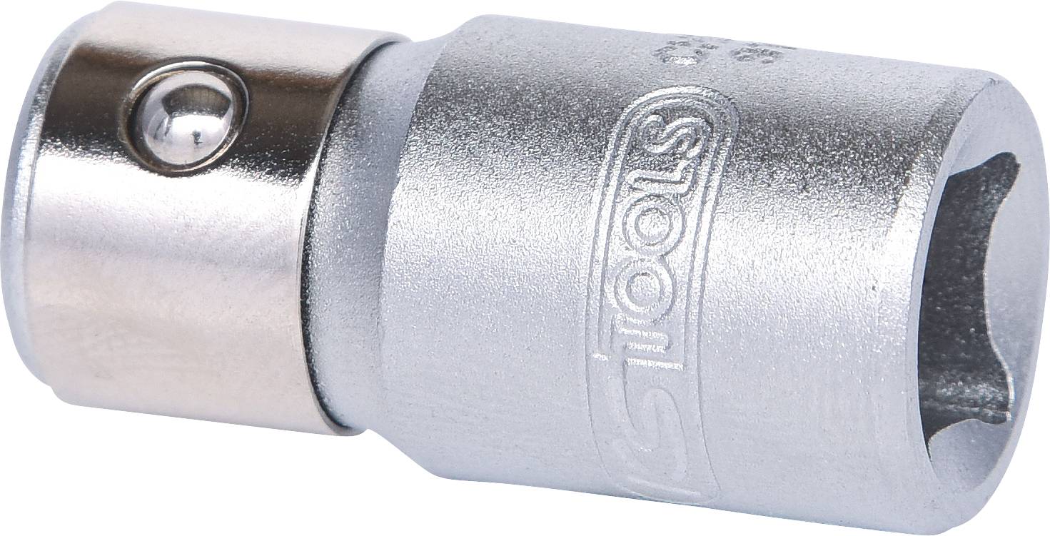 Metalladapter mit sechseckiger Öffnung, verwendet zum Anbringen von Stecknüssen auf Ratschen oder Verlängerungen in der Mechanik.