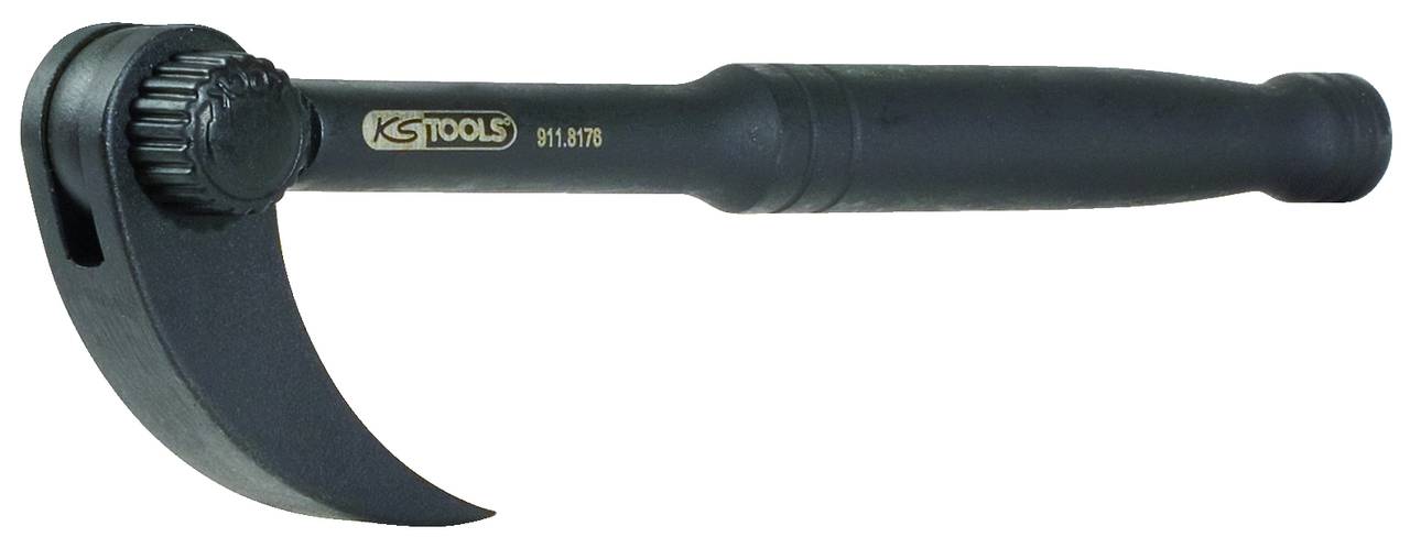 Ein geschmiedeter Zahneisenhammer der Marke KS Tools, Modellnummer 911.1878, mit einem gebogenen, gezahnten Kopf.