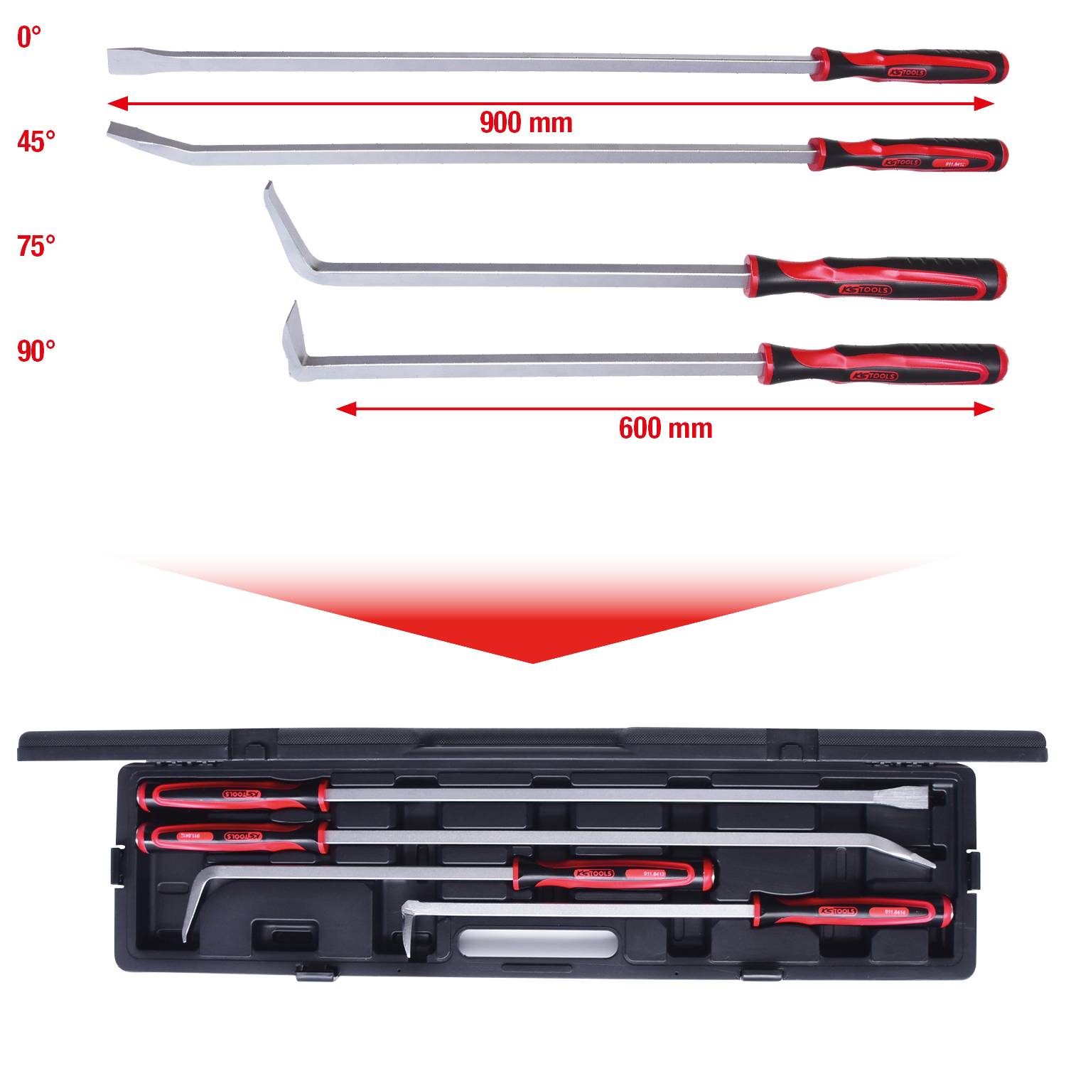 KS Tools 911.8410 Hebeleisen-Satz, 4-tlg