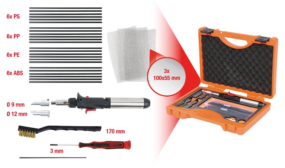 KS Tools 960.1115 Kunststoff-Schweißkolben-Satz, 33-tlg