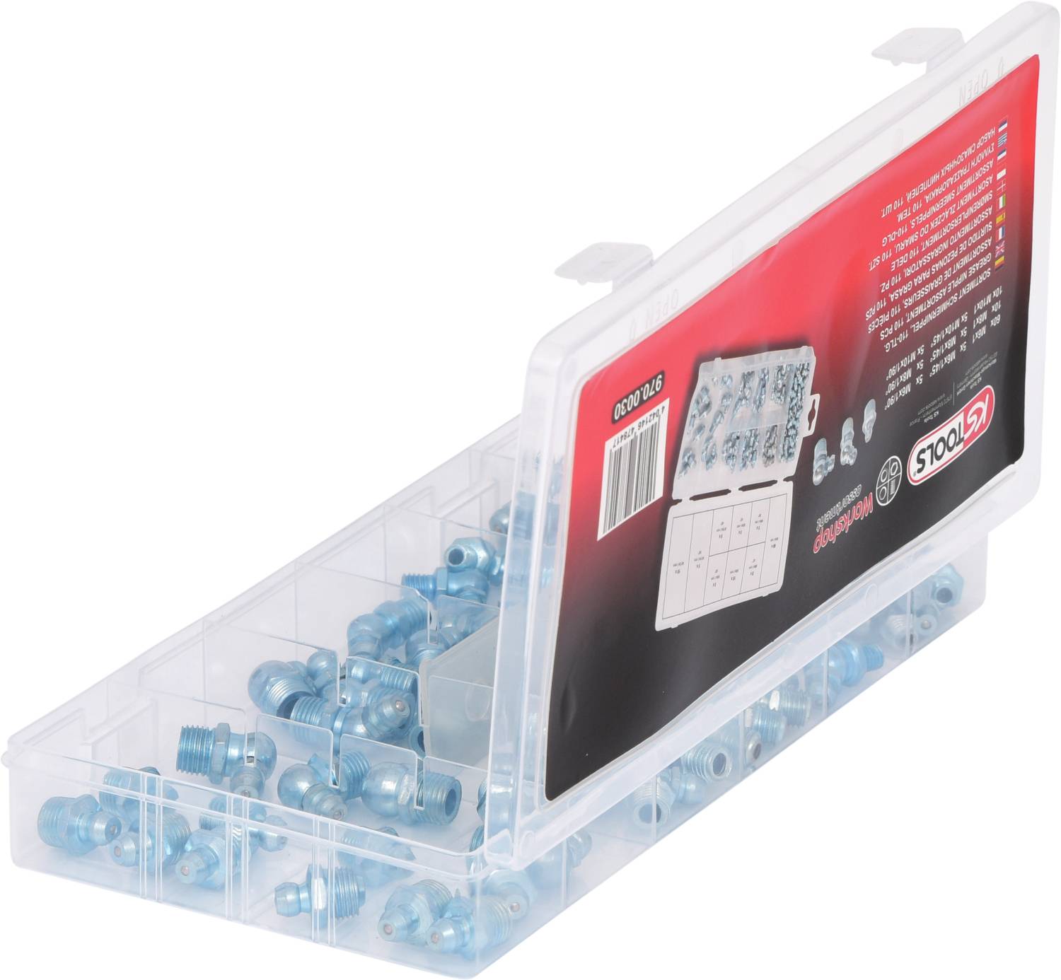 KS Tools Schmiernippel Sortiment, M6-8-10x1,0, 110-tlg 1St.