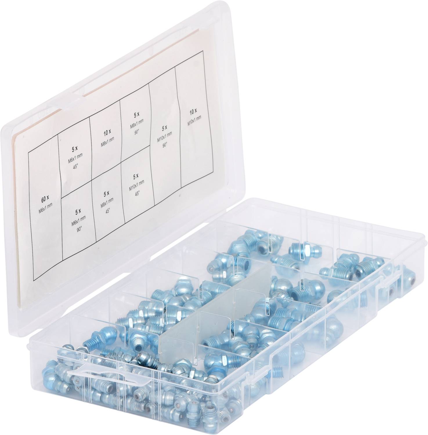 KS Tools Schmiernippel Sortiment, M6-8-10x1,0, 110-tlg 1St.