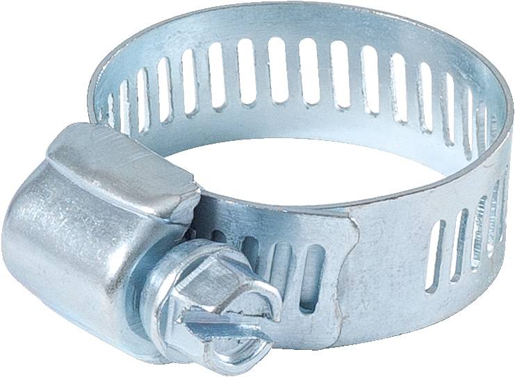 Metallschlauchschelle, verstellbar, mit Schraubmechanismus, dient zur Befestigung von Schläuchen an Rohren oder Stutzen.