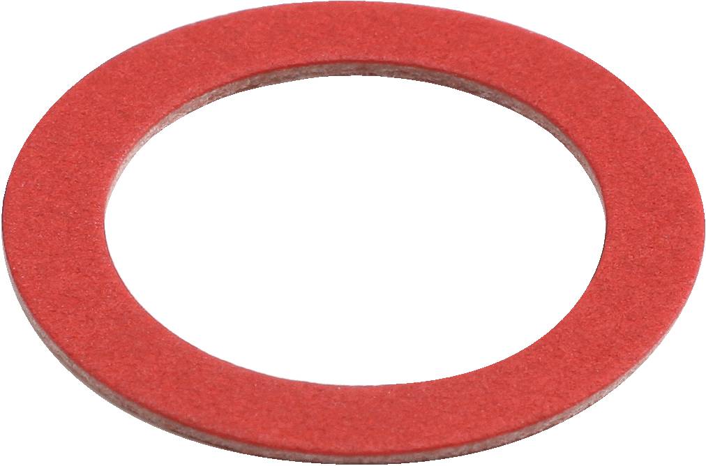 Roter Gummi-Dichtungsring vor weißem Hintergrund.