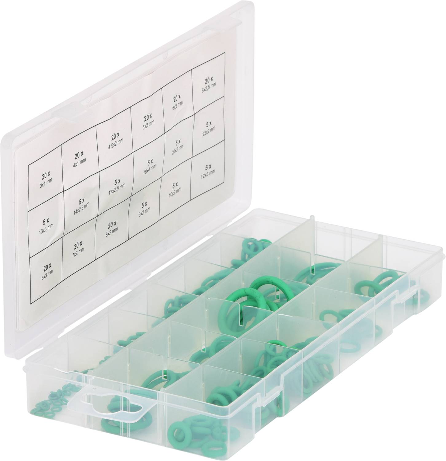 KS Tools Sortiment O-Ringe, HNBR, Innen Ø 3-22mm, 225-tlg 970.0260