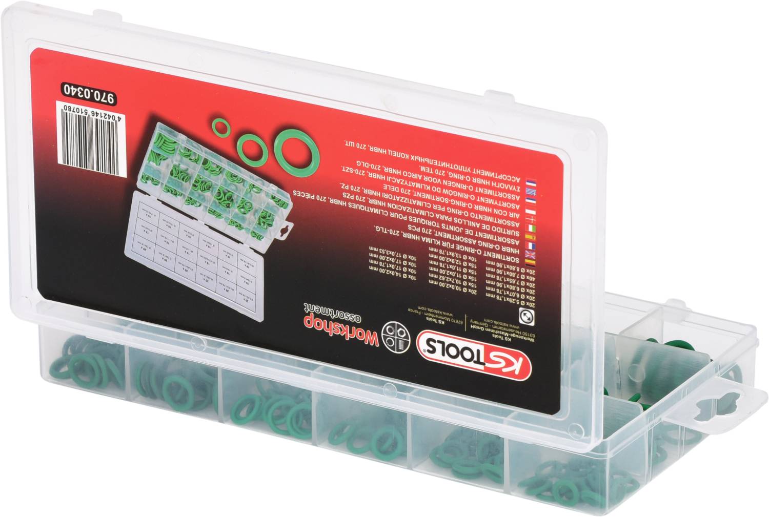 Sortiment O-Ringe für Klima, HNBR, 270-tlg KS Tools 970.0340