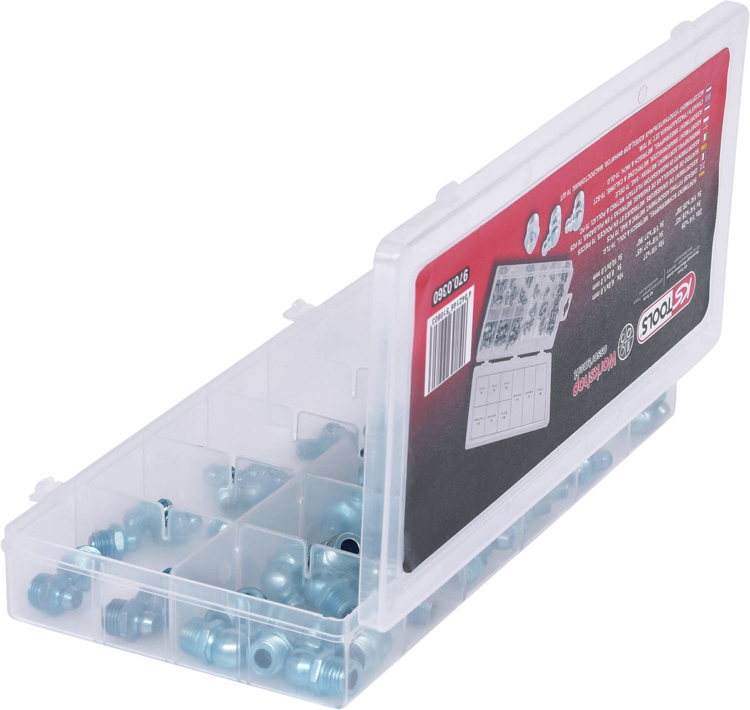 KS Tools Schmiernippel Sortiment, metrisch & Zoll, 70-tlg 1St.