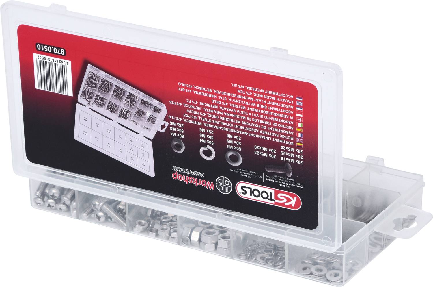 KS Tools 970.0510 Linsenkopfschrauben 475 Teile