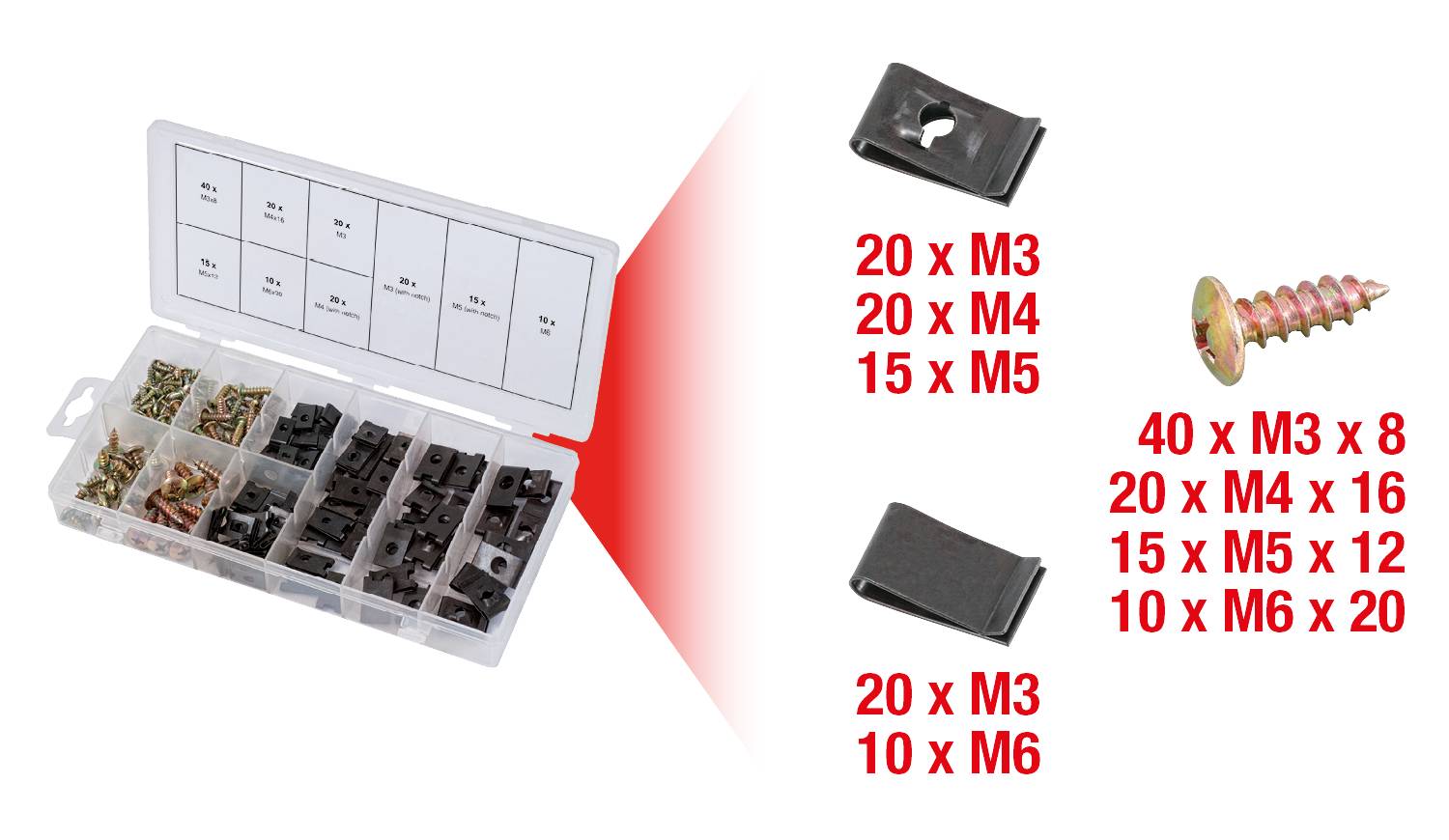 KS Tools 970.0530 Kombi-Schrauben-Sortiment 170 Teile