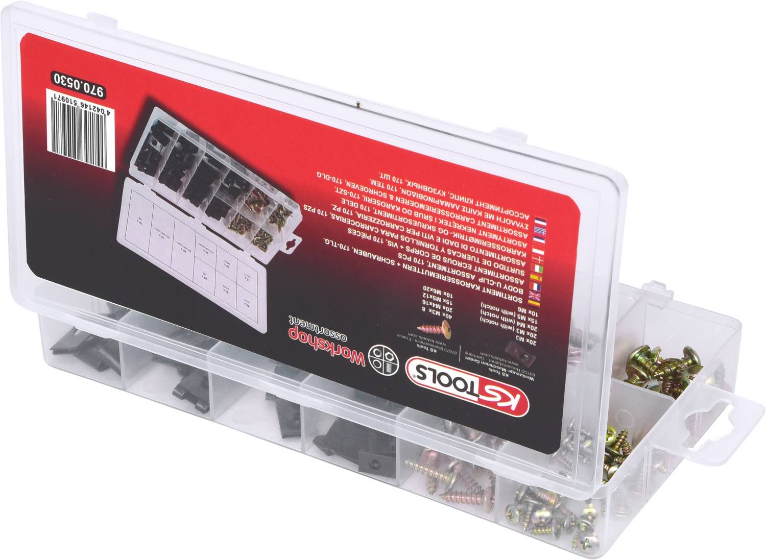 KS Tools 970.0530 Kombi-Schrauben-Sortiment 170 Teile