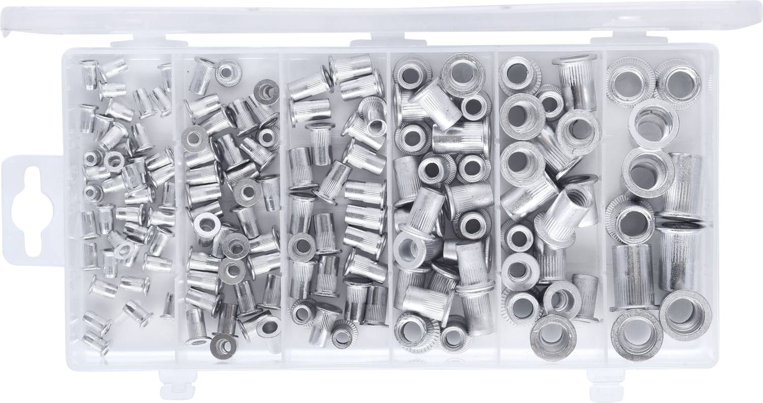 KS Tools 970.0620 Sortiment Gewindenieten, Aluminium, M3x9mm-M10x21mm, 150-tlg